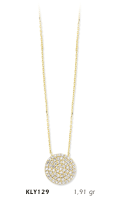 Yuvarlak Taşlı Beyaz Kolye - Mars Kuyumculuk