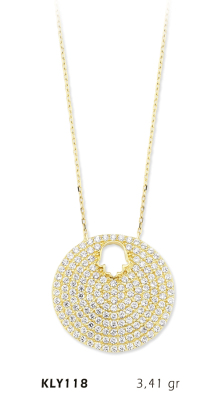  Yuvarlak Taşlı Fatma Ana Eli Kolye - Mars Kuyumculuk