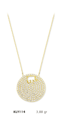 Yuvarlak Taşlı Fil Kolye - Mars Kuyumculuk