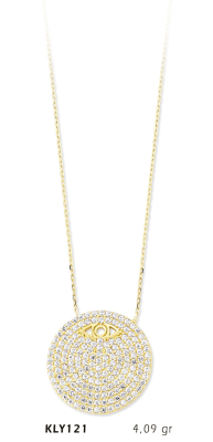  Yuvarlak Taşlı Göz Kolye - Mars Kuyumculuk