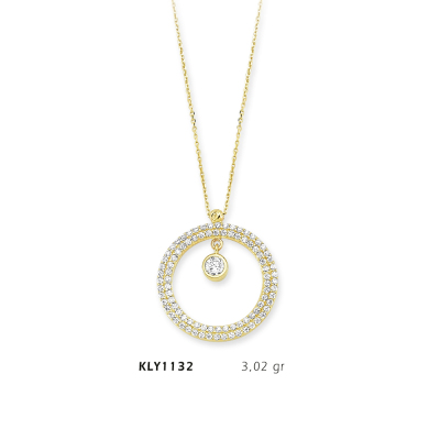 Yuvarlak Taşlı Kolye - Mars Kuyumculuk