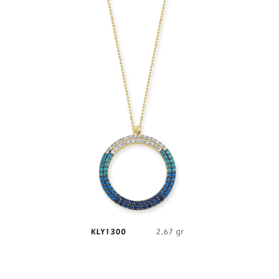 Yuvarlak Taşlı Kolye - Mars Kuyumculuk