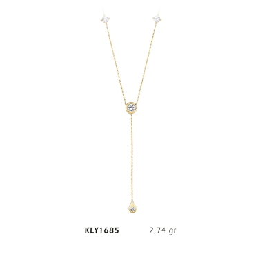 Yuvarlak Taşlı Kolye - Mars Kuyumculuk