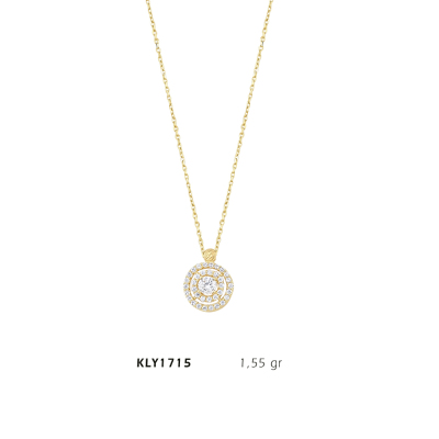 Yuvarlak Taşlı Kolye - Mars Kuyumculuk