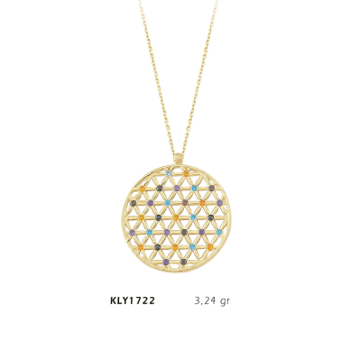 Yuvarlak Taşlı Kolye - Mars Kuyumculuk
