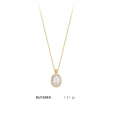 Yuvarlak Taşlı Kolye - Mars Kuyumculuk