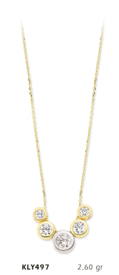 Yuvarlak Taşlı Kolye - Mars Kuyumculuk