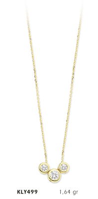 Yuvarlak Taşlı Kolye - Mars Kuyumculuk