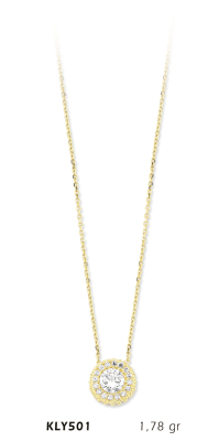 Yuvarlak Taşlı Kolye - Mars Kuyumculuk