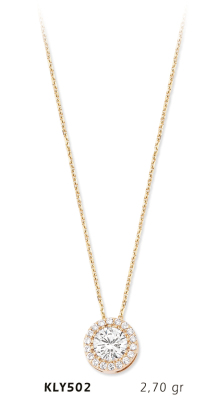 Yuvarlak Taşlı Kolye - Mars Kuyumculuk