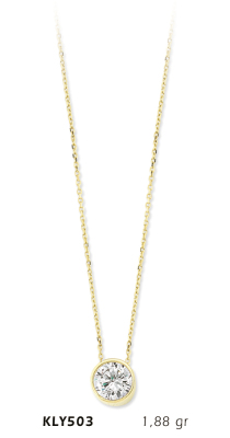 Yuvarlak Taşlı Kolye - Mars Kuyumculuk