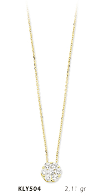 Yuvarlak Taşlı Kolye - Mars Kuyumculuk