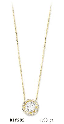 Yuvarlak Taşlı Kolye - Mars Kuyumculuk