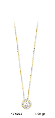 Yuvarlak Taşlı Kolye - Mars Kuyumculuk