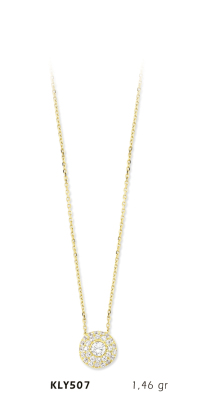 Yuvarlak Taşlı Kolye - Mars Kuyumculuk