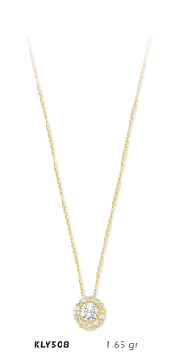 Yuvarlak Taşlı Kolye - Mars Kuyumculuk