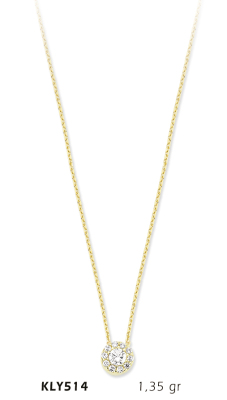 Yuvarlak Taşlı Kolye - Mars Kuyumculuk