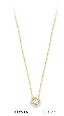 Yuvarlak Taşlı Kolye - Mars Kuyumculuk