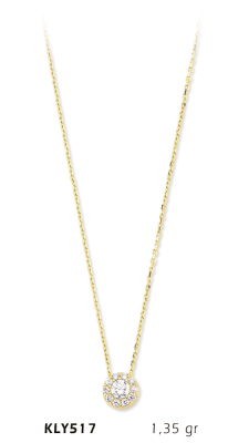 Yuvarlak Taşlı Kolye - Mars Kuyumculuk