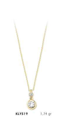 Yuvarlak Taşlı Kolye - Mars Kuyumculuk