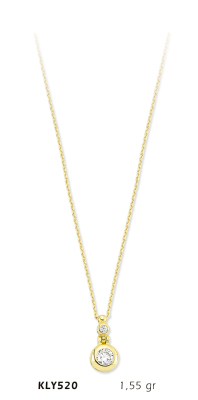 Yuvarlak Taşlı Kolye - Mars Kuyumculuk