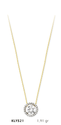 Yuvarlak Taşlı Kolye - Mars Kuyumculuk