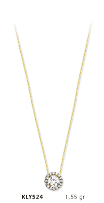 Yuvarlak Taşlı Kolye - Mars Kuyumculuk