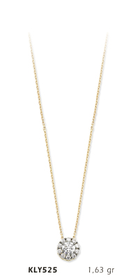 Yuvarlak Taşlı Kolye - Mars Kuyumculuk