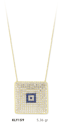 Yuvarlak Taşlı Nazar Boncuk Kolye - Mars Kuyumculuk