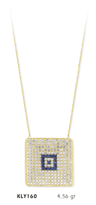 Yuvarlak Taşlı Nazar Boncuk Kolye - Mars Kuyumculuk