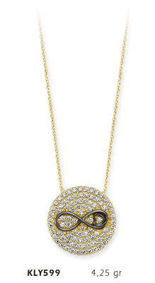 Yuvarlak Taşlı Sonsuzluk Kolye - Mars Kuyumculuk