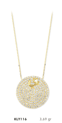  Yuvarlak Taşlı Vav Kolye - Mars Kuyumculuk